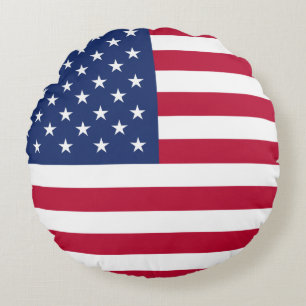 American Flag Round Cushion