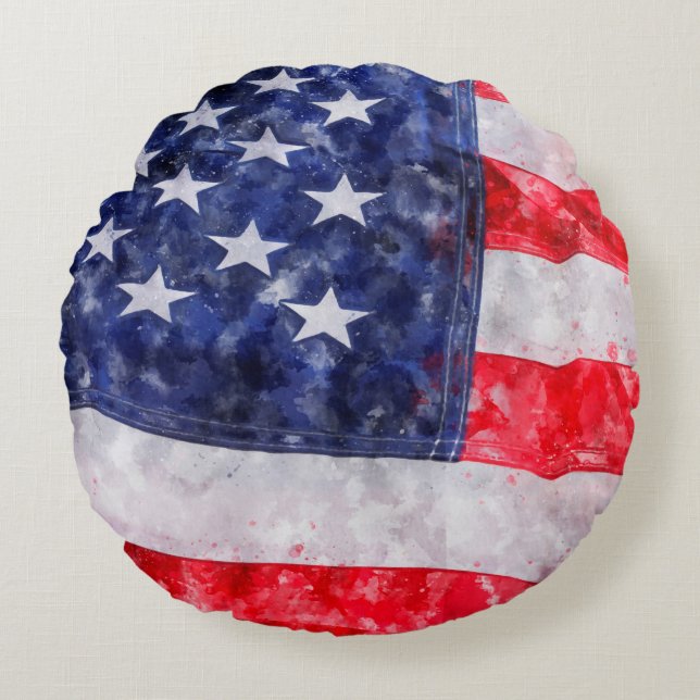 American flag round cushion (Front)