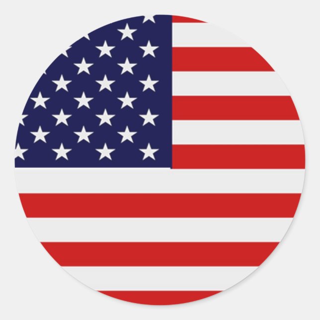American Flag Round Stickers (Front)