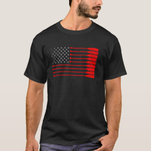 American Flag Rowing Rower Crew Funny Paddle Lover T-Shirt