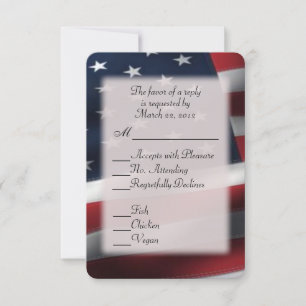 American Flag RSVP with Entree Choices Card
