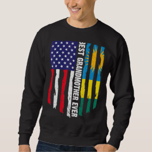 American Flag & Rwanda Flag Best Grandmother Ever Sweatshirt