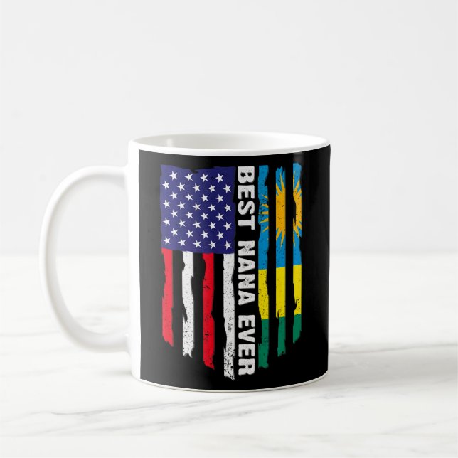 American Flag & Rwanda Flag Best Nana Ever Patriot Coffee Mug (Left)