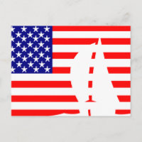 American Flag Sail Boat Nautical