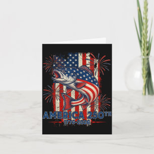 American flag salmon fishing 1776 2026 card