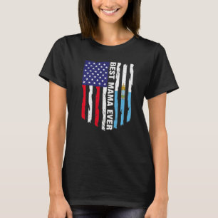 American Flag & San Marino Flag Best Mama Ever Fam T-Shirt