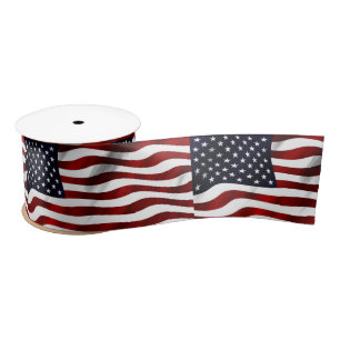 American Flag Satin Ribbon