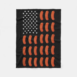 American Flag Sausage Food Usa Patriotism Patriot Fleece Blanket