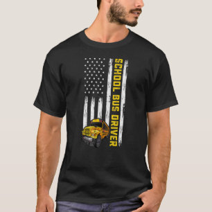 American Flag School Bus Driver Usa Flag Bus Drivi T-Shirt