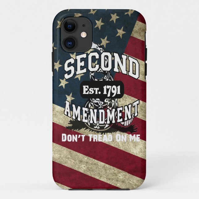 American Flag Second Amendment Don't Tread on Me Case-Mate iPhone Case (Back)