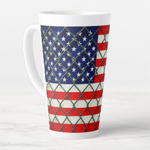 American Flag Security Art Latte Mug