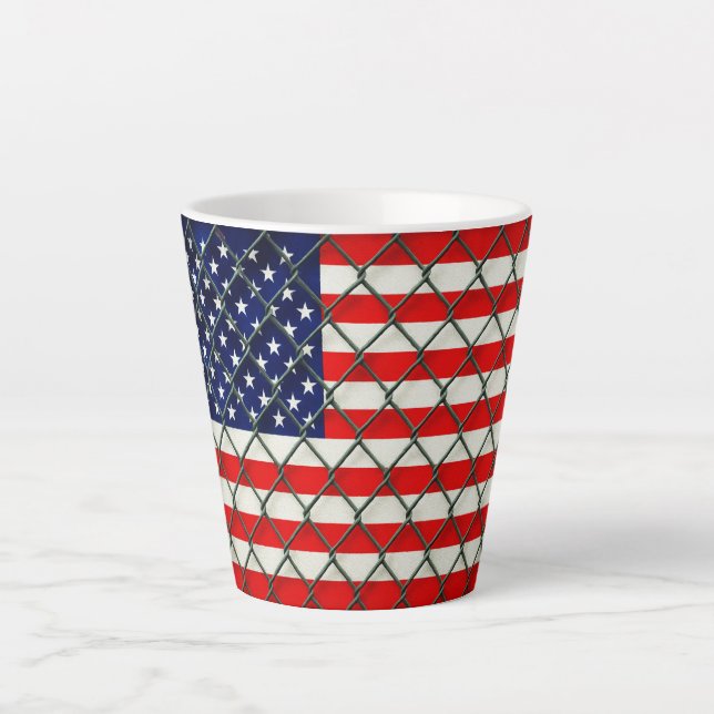 American Flag Security Latte Mug (Front)