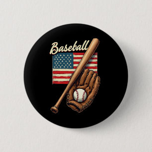 American Flag Sell Player T Fan Catcher Pitcher Us 6 Cm Round Badge