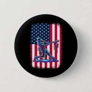 American Flag Sell Player T Patriotic 4th Of July 6 Cm Round Badge
