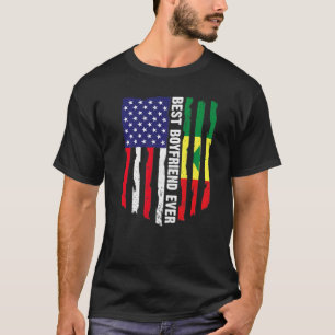 American Flag & Senegal Flag Best Boyfriend Ever F T-Shirt