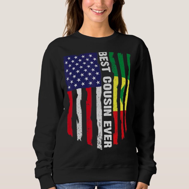 American Flag & Senegal Flag Best Cousin Ever Fami Sweatshirt (Front)