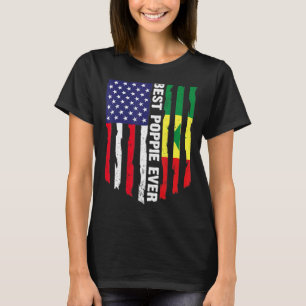 American Flag & Senegal Flag Best Poppie Ever Fami T-Shirt