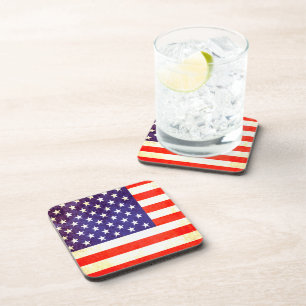 American flag set of 6 patriotic coasters