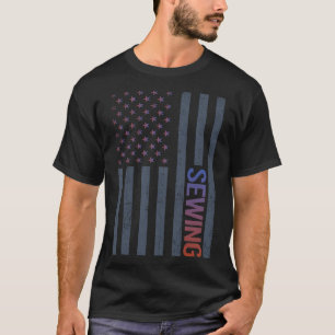 American Flag Sewing T-Shirt