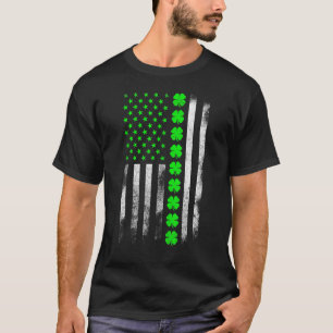 American Flag Shamrock St Patricks Day T-Shirt