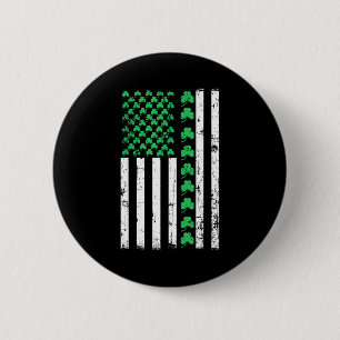 American Flag Shamrocks St Patricks Day Vintage Ir 6 Cm Round Badge
