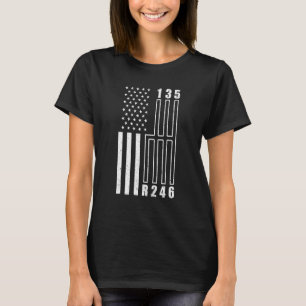 American Flag Shift Gear Manual Transmission Car T-Shirt