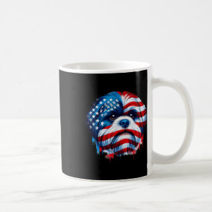 American Flag Shih Tzu 4th Of July Patriotic Shih Coffee Mug