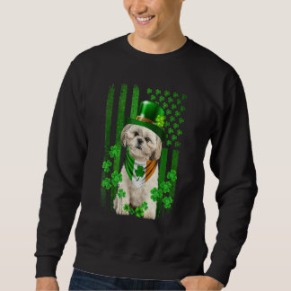 American Flag Shih Tzu Dog Hat Irish St Patricks D Sweatshirt