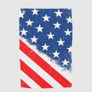 American Flag Shirt USA Patriotic Star Stripes Golf Towel