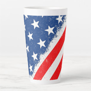 American Flag Shirt USA Patriotic Star Stripes Latte Mug