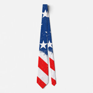American Flag Shirt USA Patriotic Star Stripes Tie