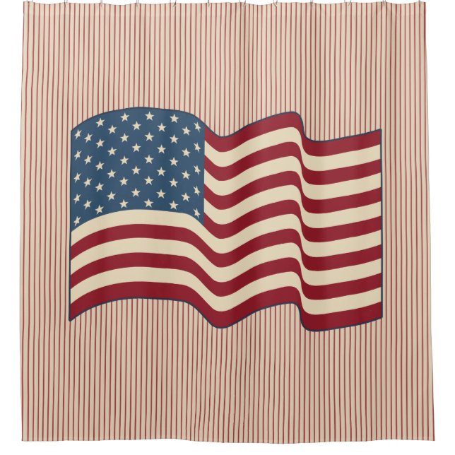 American Flag Shower Curtain (Front)