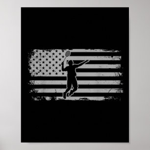 American Flag Shuttle Badminton  Poster