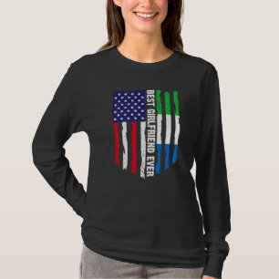 American Flag Sierra Leone Flag Best Girlfriend Ev T-Shirt
