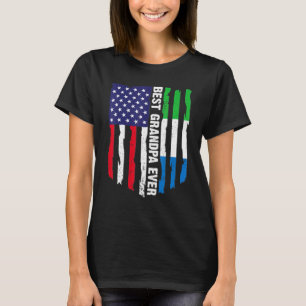 American Flag Sierra Leone Flag Best Grandpa Ever T-Shirt