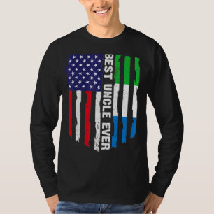 American Flag Sierra Leone Flag Best Uncle Ever Fa T-Shirt