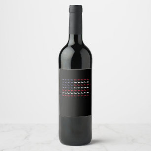 American Flag Silhouette Dachshund 4th Of July Wine Label