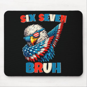 American Flag Six Seven Bruh Dabbing Eagle 4th of Mouse Pad