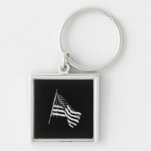 American Flag Sketch Key Chain