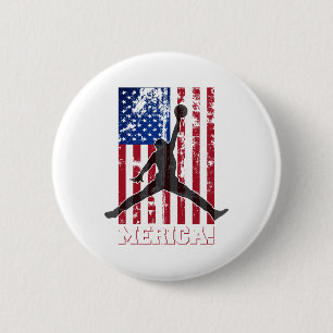 American Flag Sketll Usa Flag 4th Of July Men Boys 6 Cm Round Badge