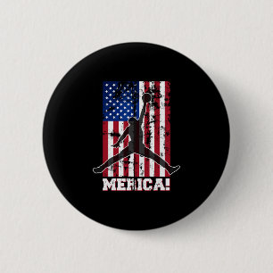 American Flag Sketll Usa Flag 4th Of July Men Boys 6 Cm Round Badge