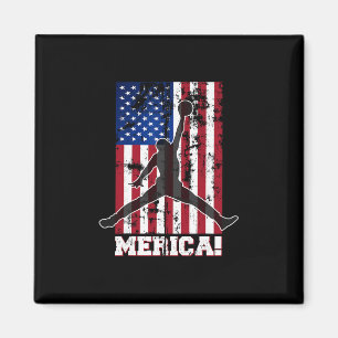 American Flag Sketll Usa Flag 4th Of July Men Boys Magnet