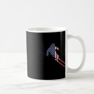 American Flag Skiing Outfit For Us Skiers And Ski Coffee Mug