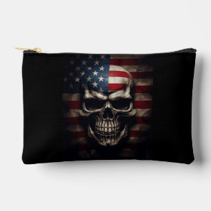American Flag Skull Accessory Pouch