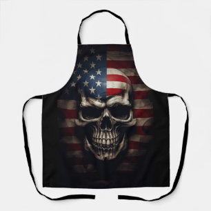 American Flag Skull Apron