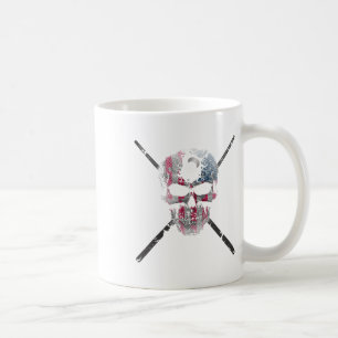 American Flag Skull Billiards Pool Player Coffee Mug