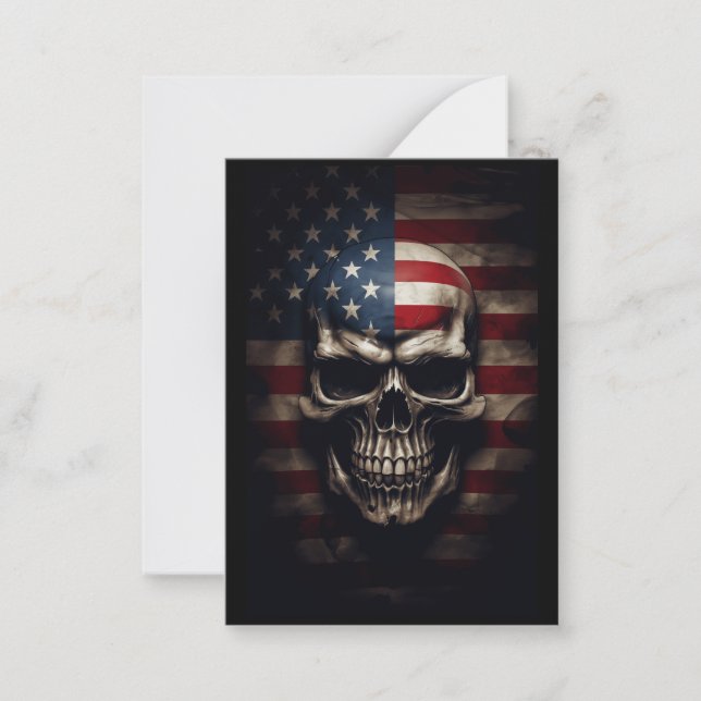 American Flag Skull  Card (Front)