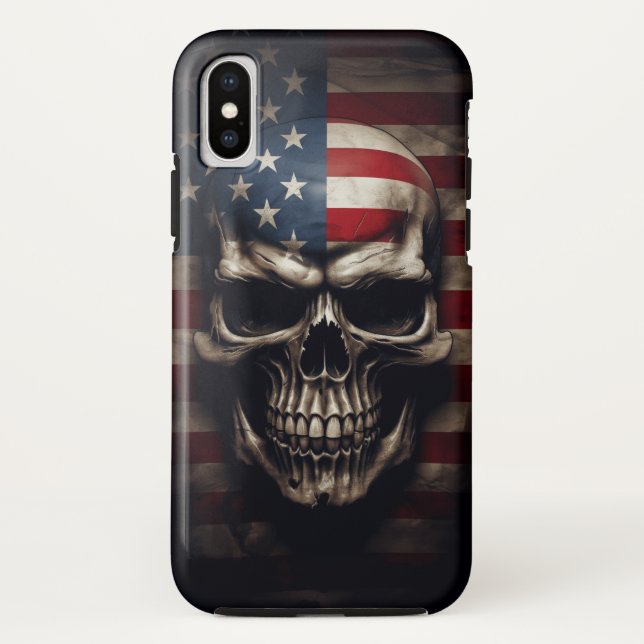 American Flag Skull  Case-Mate iPhone Case (Back)