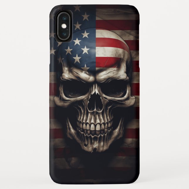 American Flag Skull  Case-Mate iPhone Case (Back)
