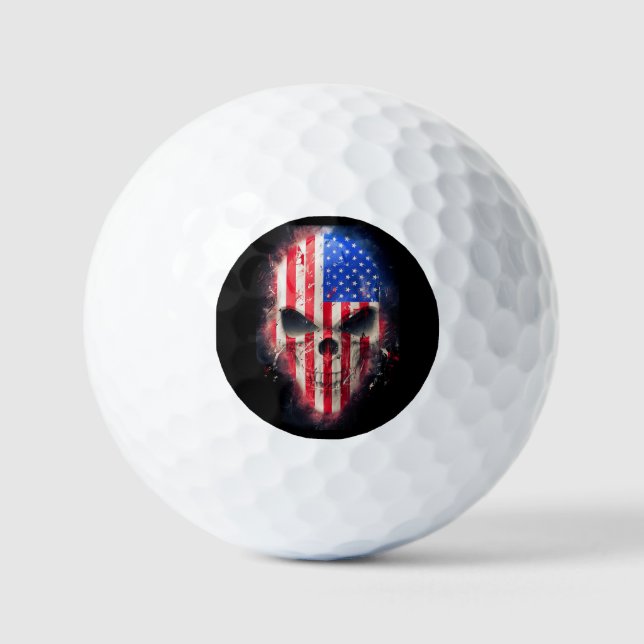 American Flag Skull Golf Balls (Front)